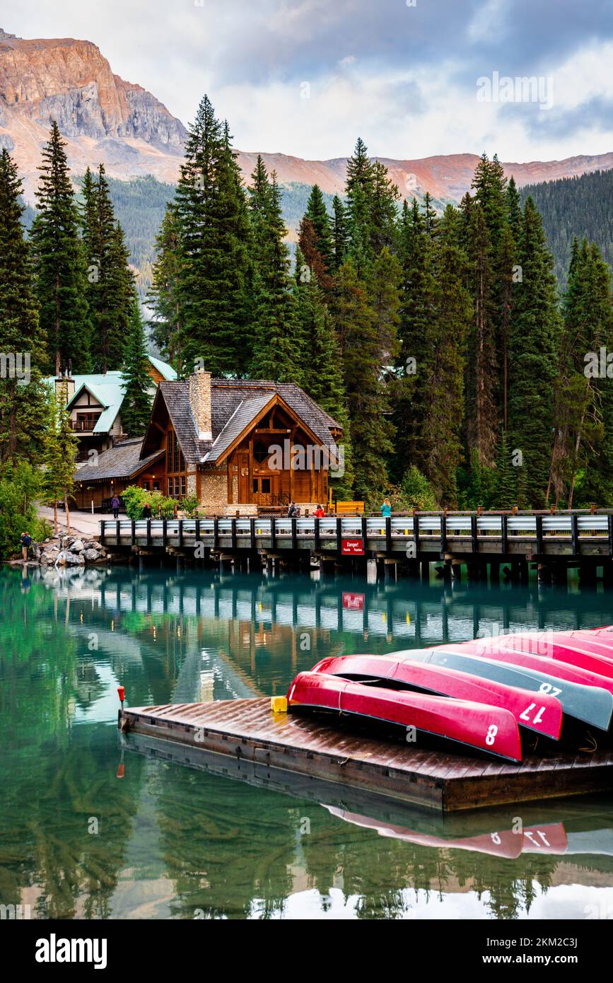 Emerald Lake, Parco Nazionale di Yoho in Canada Foto Stock