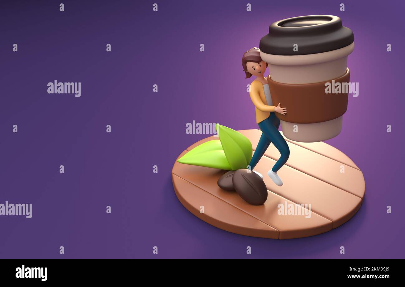 Caffè per l'acquisto isolato. 3D Illustrazione Foto Stock