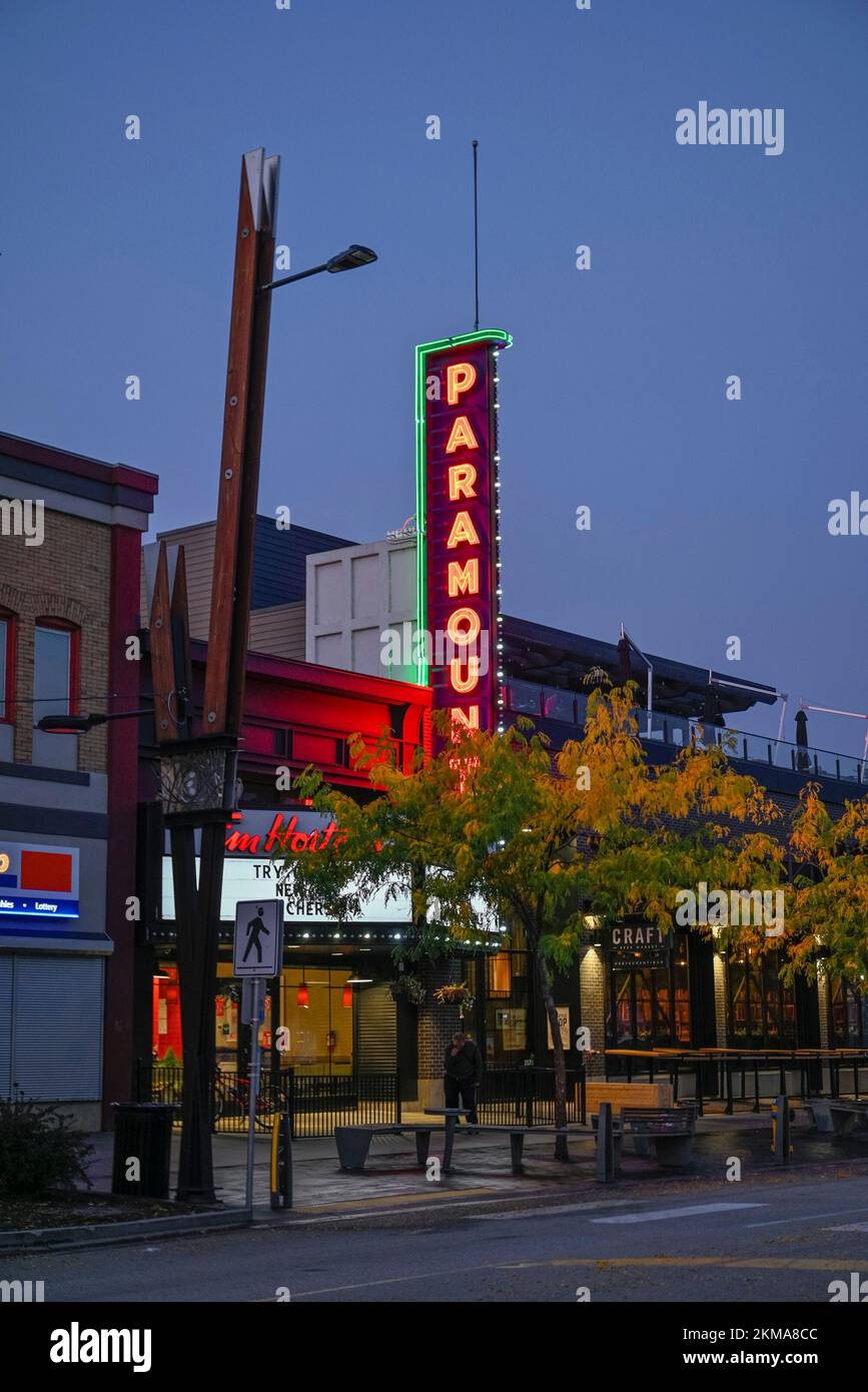 Paramount Theatre, Downtown, Kelowna, British Columbia, Canada Foto Stock