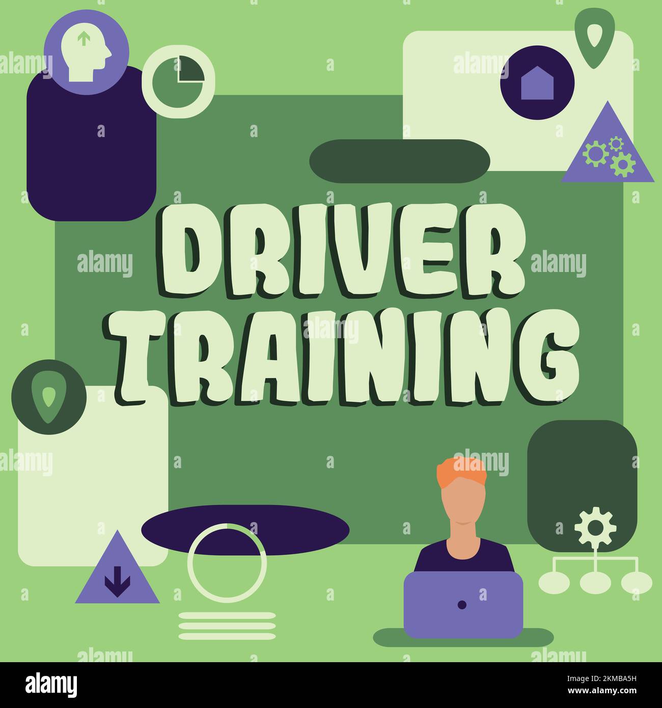 Testo che mostra la formazione per i conducenti di Inspiration. Corso di studio sul concetto Internet che insegna a guidare un veicolo Foto Stock