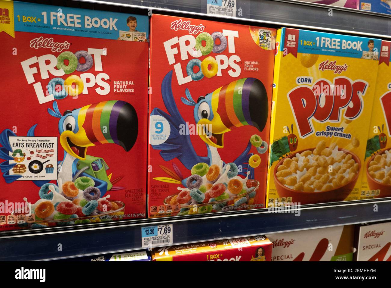 Cereali in un negozio di alimentari D'Agostino a New York City, Stati Uniti 2022 Foto Stock