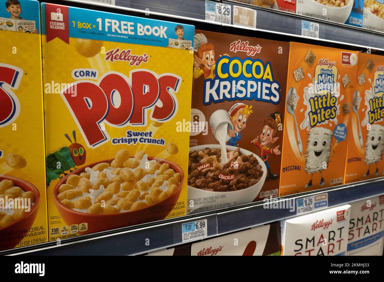 Cereali in un negozio di alimentari D'Agostino a New York City, Stati Uniti 2022 Foto Stock