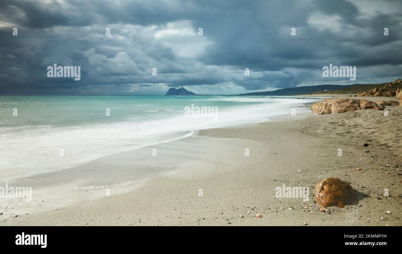 Gibraltar Beach Coast del Sol e Gibraltar,mare,costa,estate,spiaggia,sabbia,onda,andalusia,spagna,verano,playa,Costa,del,Sol,Gibraltar,andalusia,spiaggia,coa Foto Stock