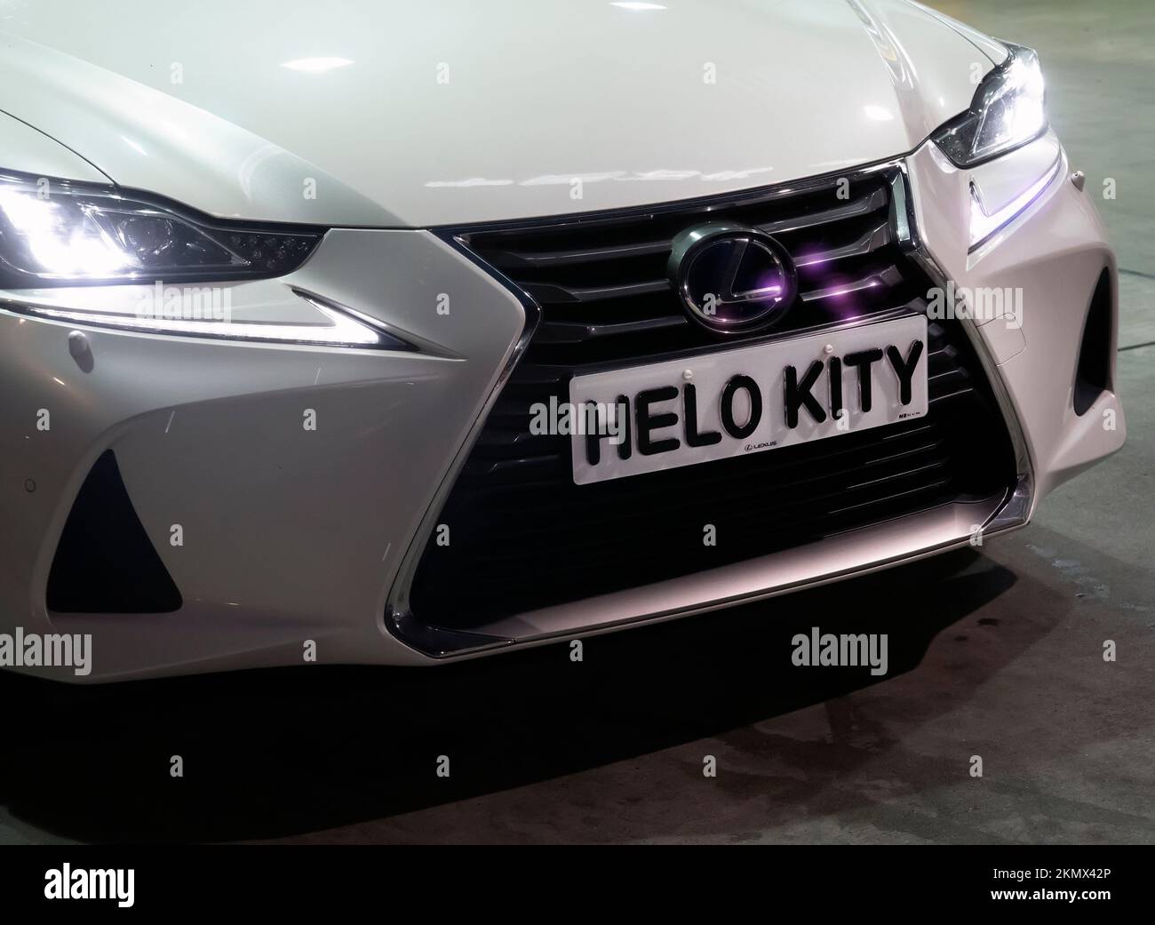 Targa personalizzata Hello Kitty, Hong Kong, Cina. Foto Stock