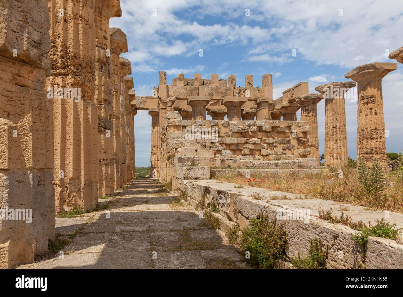 Sito archeologico, Tempio e, Selinunte, Provincia di Trapani, Sicilia, Italia, Europa Foto Stock