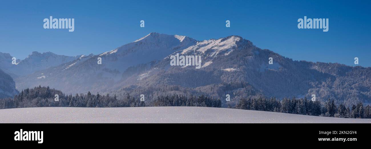 Fellhorn, 2038m, e Söllereck, 1706m, nei pressi di Oberstdorf, Oberallgäu, Baviera, Germania, Europa Foto Stock