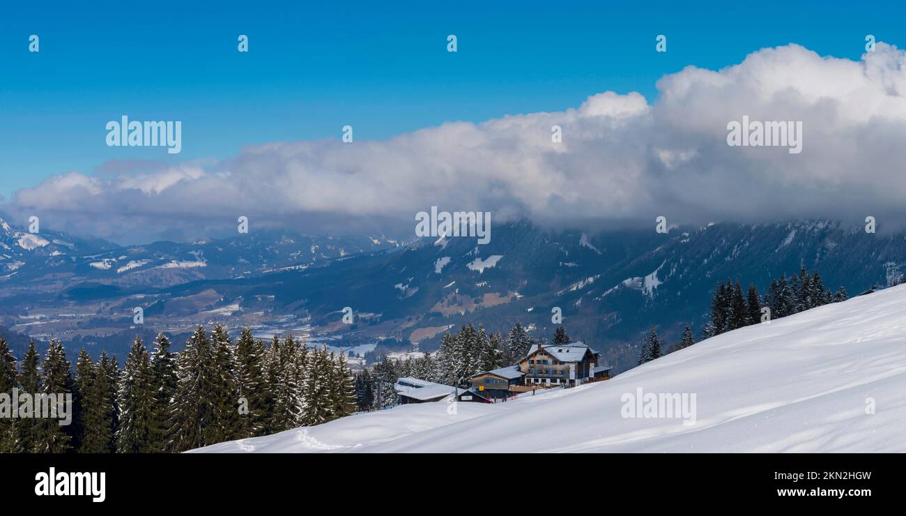 Stazione di montagna di Söllereck, valle dell'Illertal dietro, Alpi di Allgäu, Baviera, Germania, Europa Foto Stock