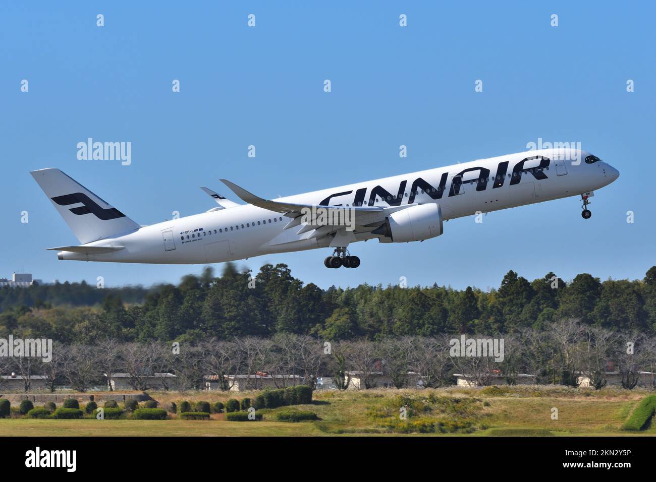 Prefettura di Chiba, Giappone - 29 ottobre 2021: Aereo passeggeri Finnair Airbus A350-900 (OH-LWM). Foto Stock