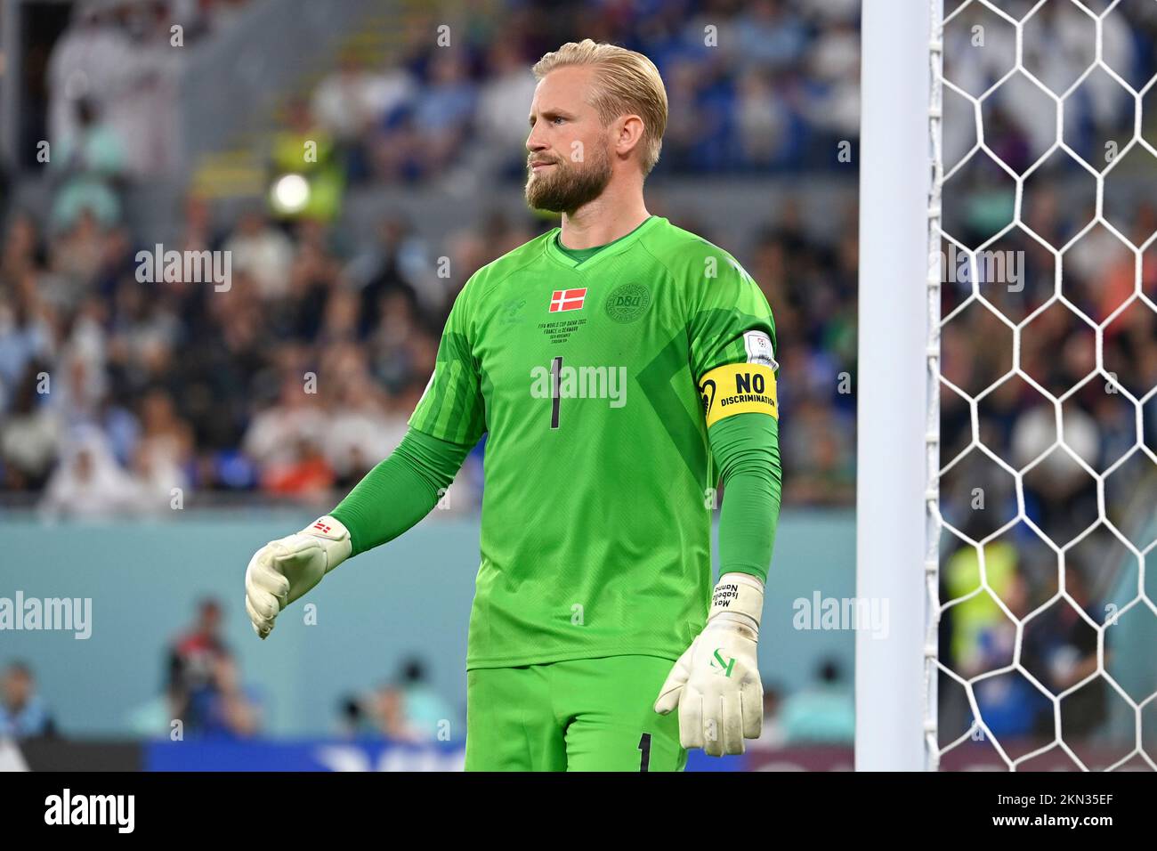 Goalwart Kasper SCHMEICHEL (DEN), azione, immagine singola, motivo singolo tagliato, mezza figura, mezza cifra. Game 23, Group D France (fra) - Denmark (DEN) 2-1 il 26th novembre 2022, Stadium 974 Football World Cup 20122 in Qatar dal 20th novembre. - Dalle 18.12.2022 alle Foto Stock