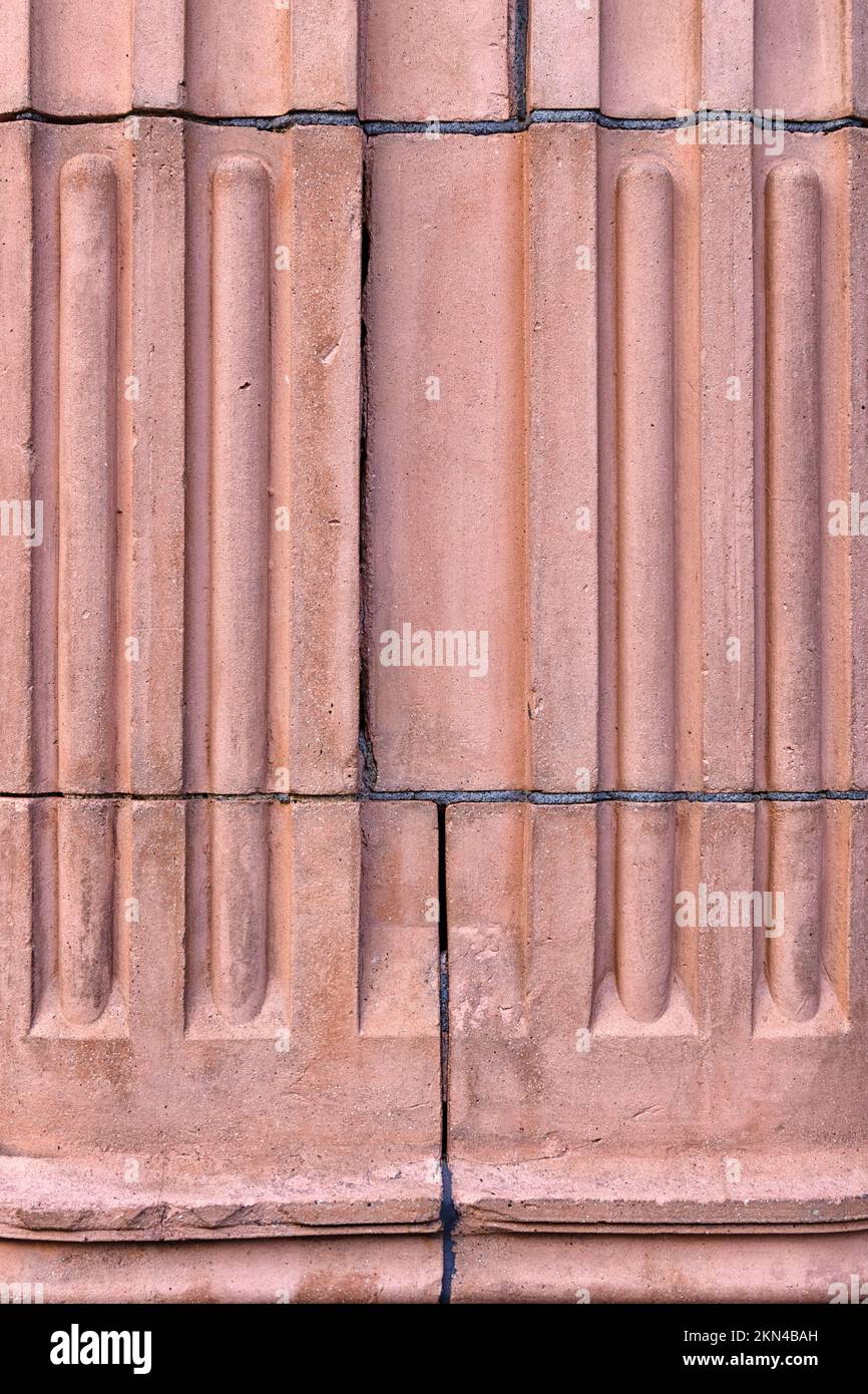 Struttura di fondo di pianelle in terracotta a motivi geometrici Foto Stock