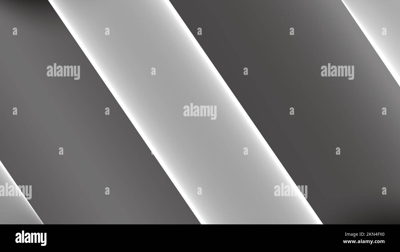 Sfondo astratto 8K bianco bianco grigio argento nero onde linee curve gradiente Foto Stock