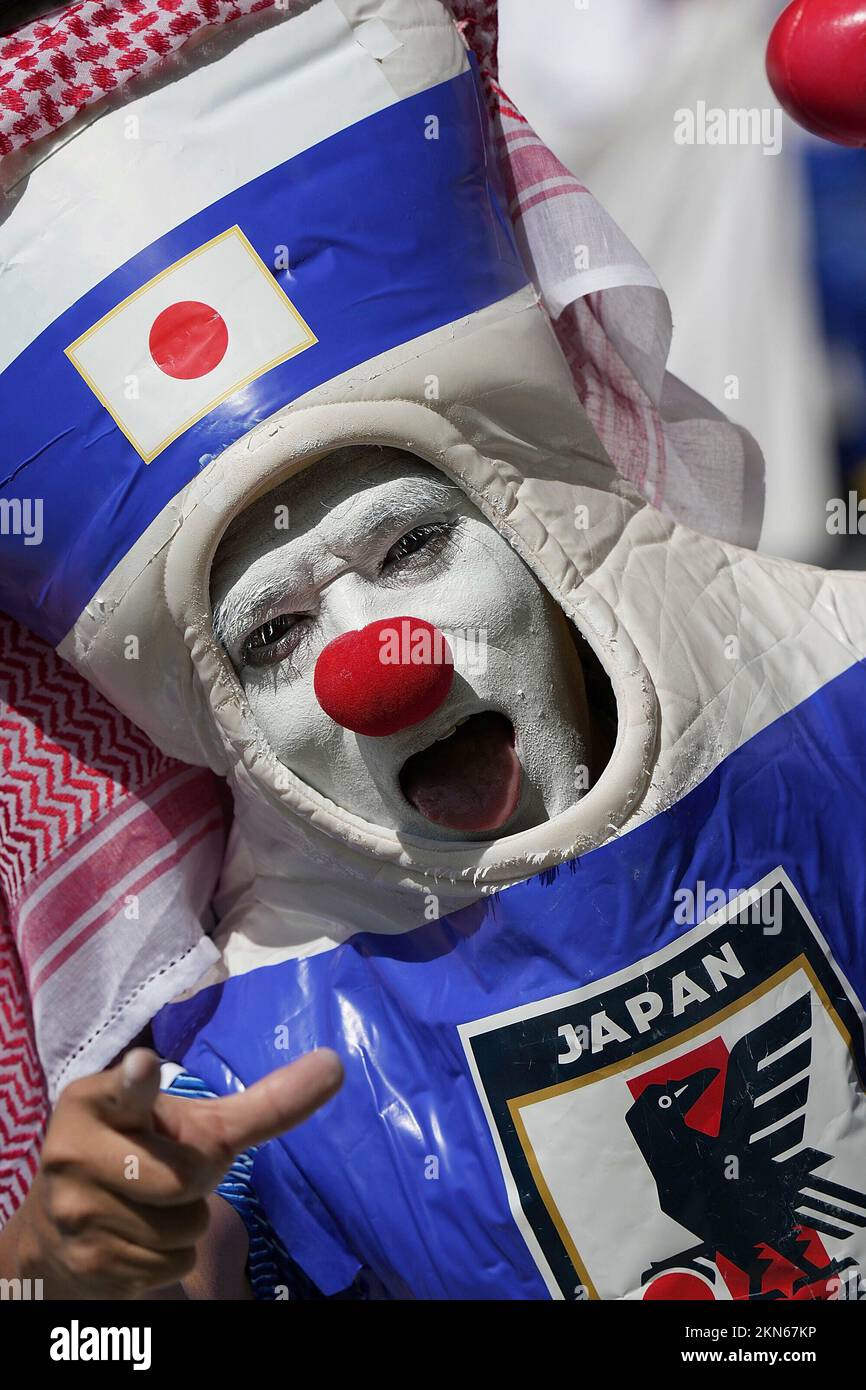 27th novembre 2022, Ahmad bin Ali Stadium, Doha, QAT, Coppa del mondo FIFA 2022, Gruppo e, Giappone vs Costa Rica, nella foto tifosi giapponesi negli stand. Foto Stock