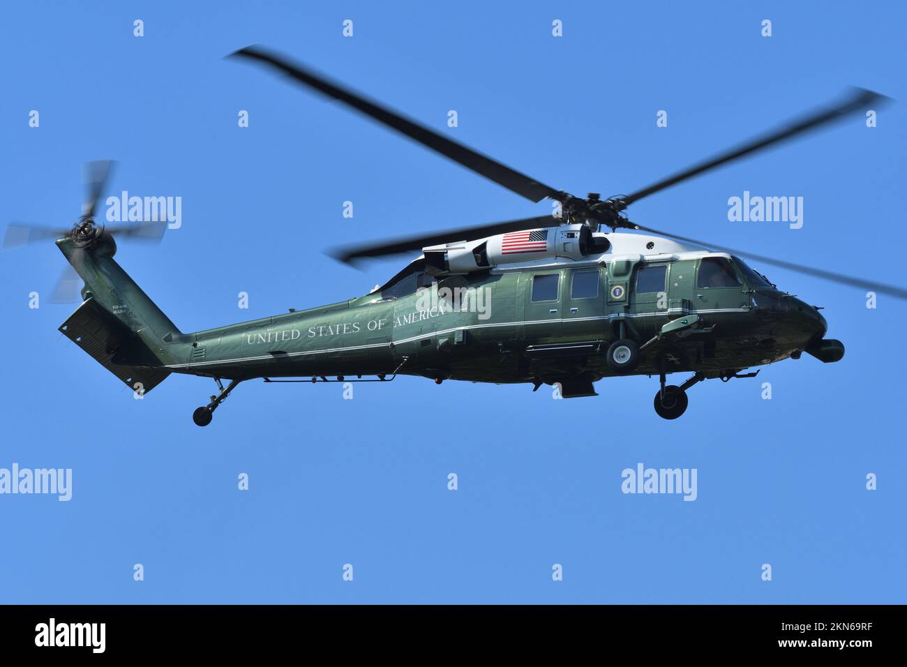 Tokyo, Giappone - 26 maggio 2019: United States Marines Sikorsky VH-60N White Hawk VIP Transport Helicopter. Il presidente Donald Trump a bordo di Marine One. Foto Stock