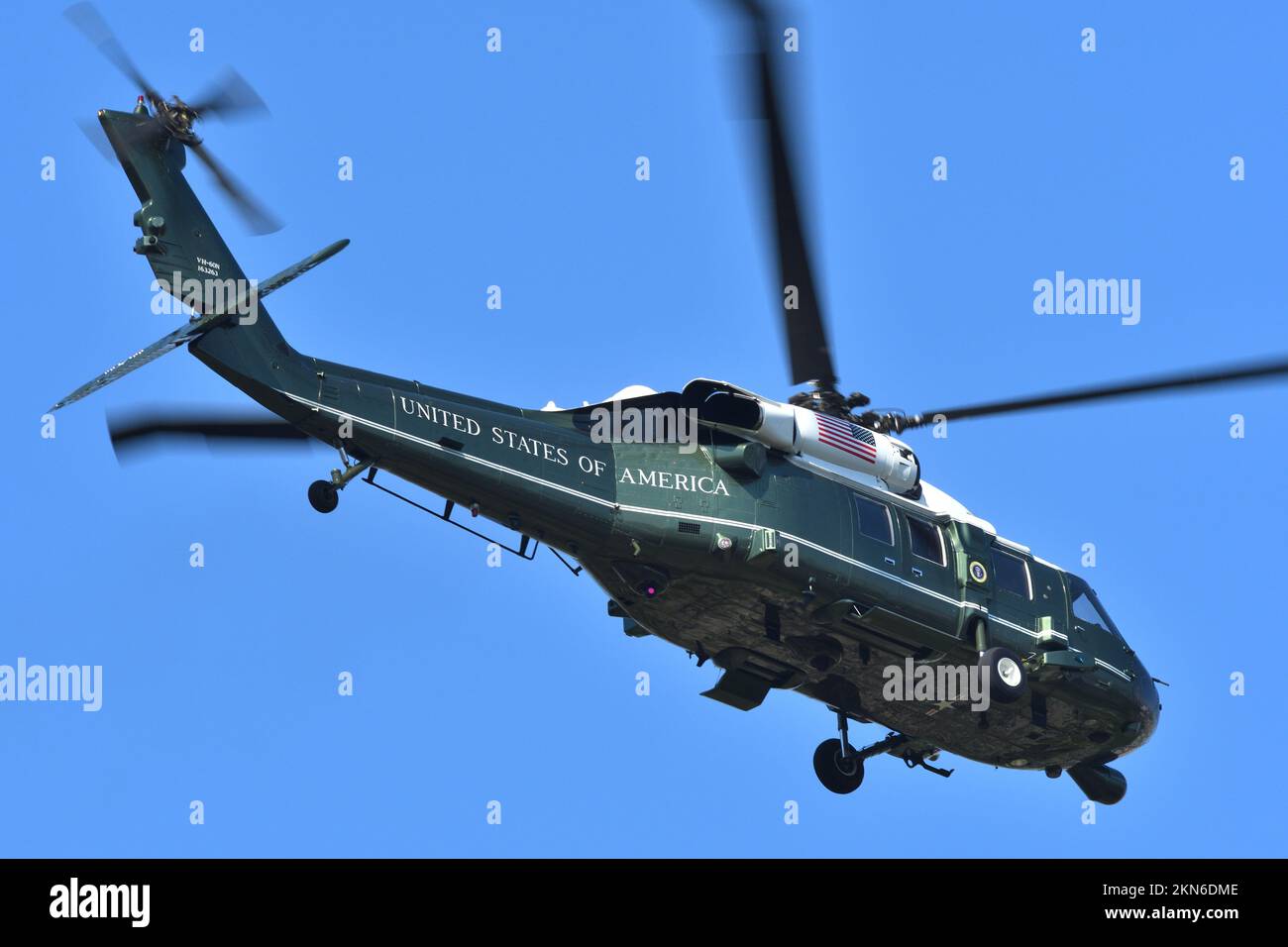 Tokyo, Giappone - 26 maggio 2019: United States Marines Sikorsky VH-60N White Hawk VIP Transport Helicopter. Il presidente Donald Trump a bordo di Marine One. Foto Stock