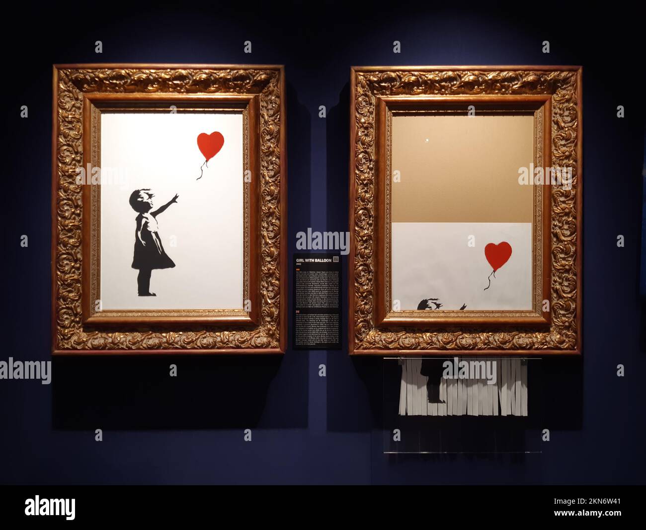 'Ragazza con palloncino' - Ausstellung Banksy im Technikum in Mülheim-Ruhr Foto Stock