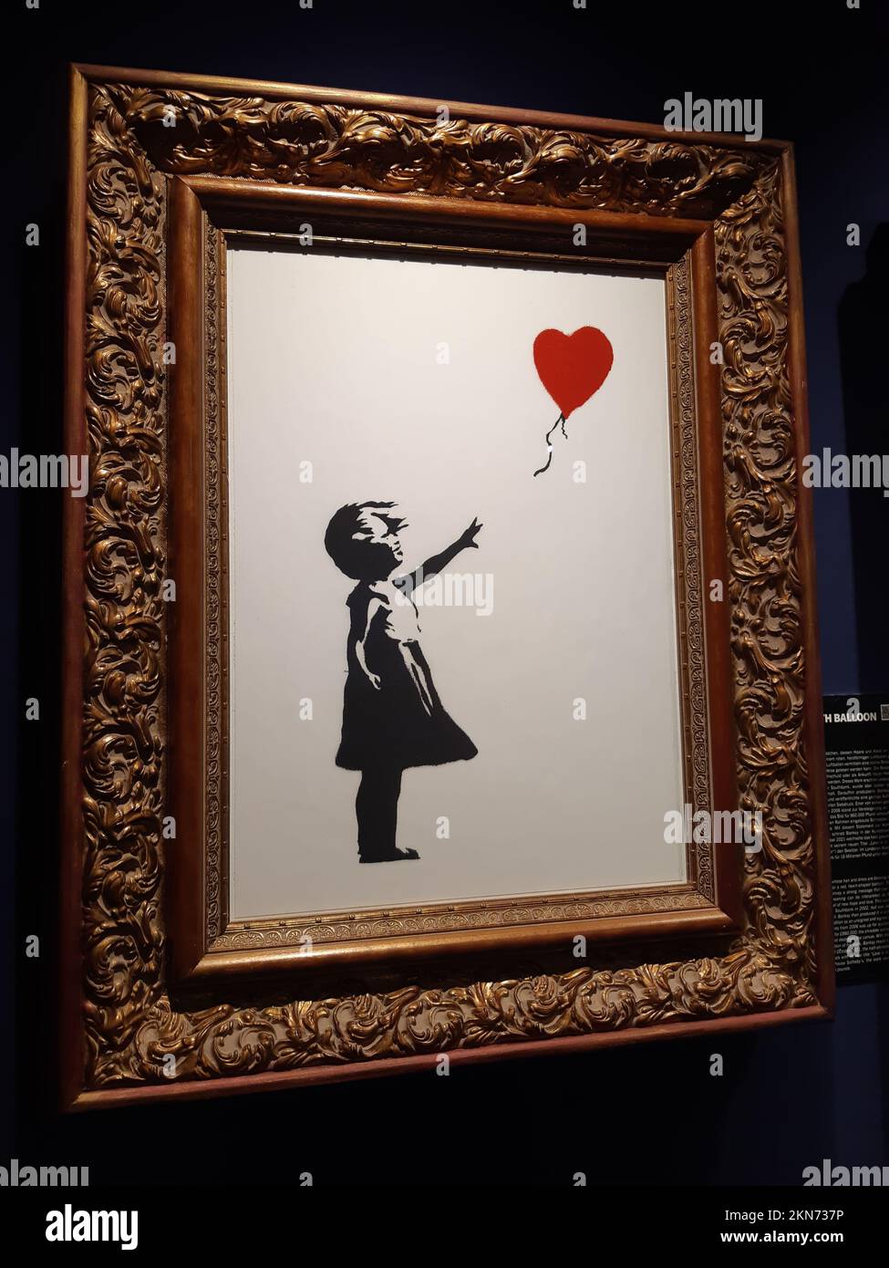 'Ragazza con palloncino' - Ausstellung Banksy im Technikum in Mülheim-Ruhr Foto Stock