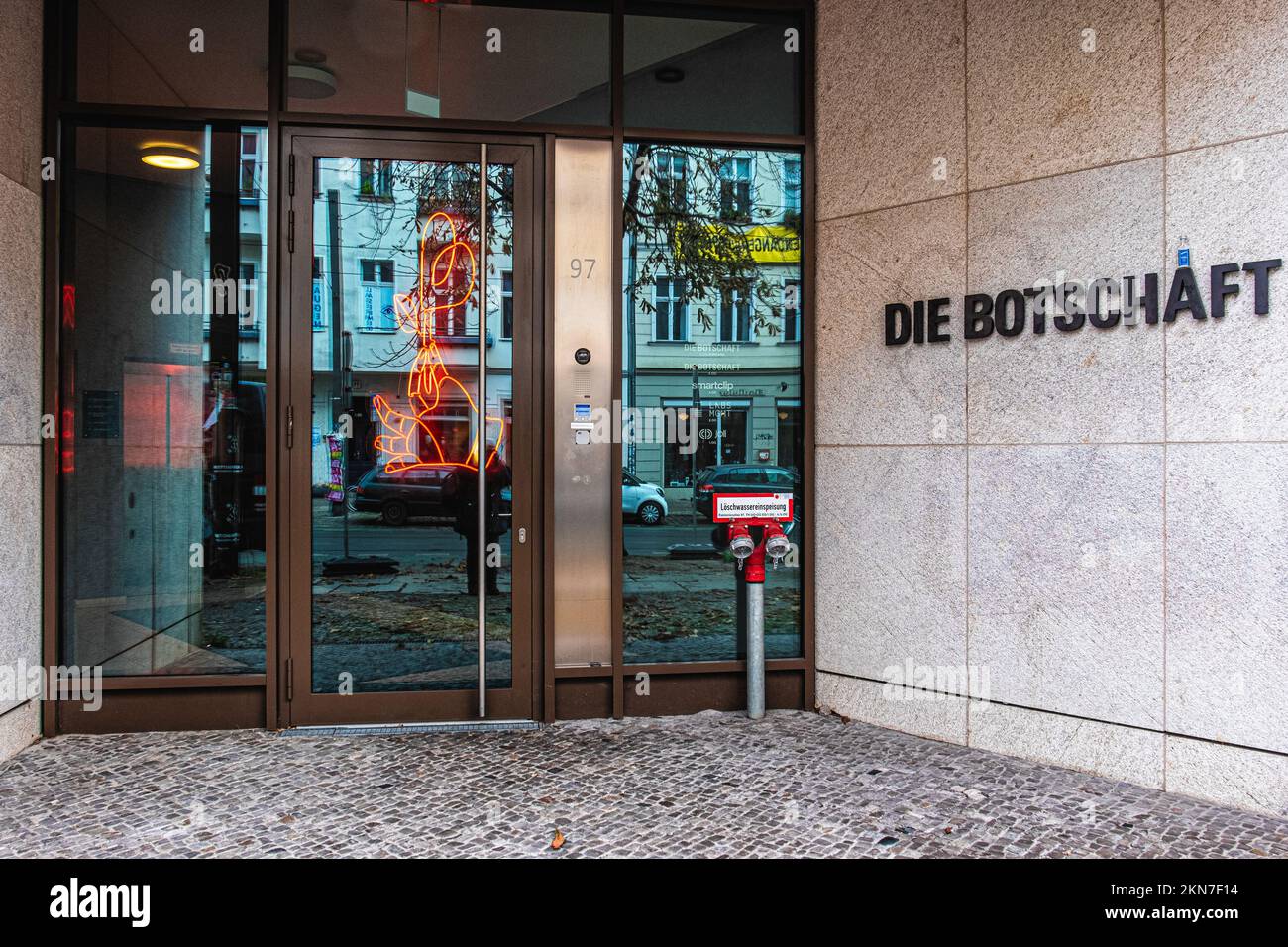 Die Botschaft, Azienda lavora alla trasformazione del marchio, Kastanienallee 97, Prenzlauer Berg, Berlino Foto Stock