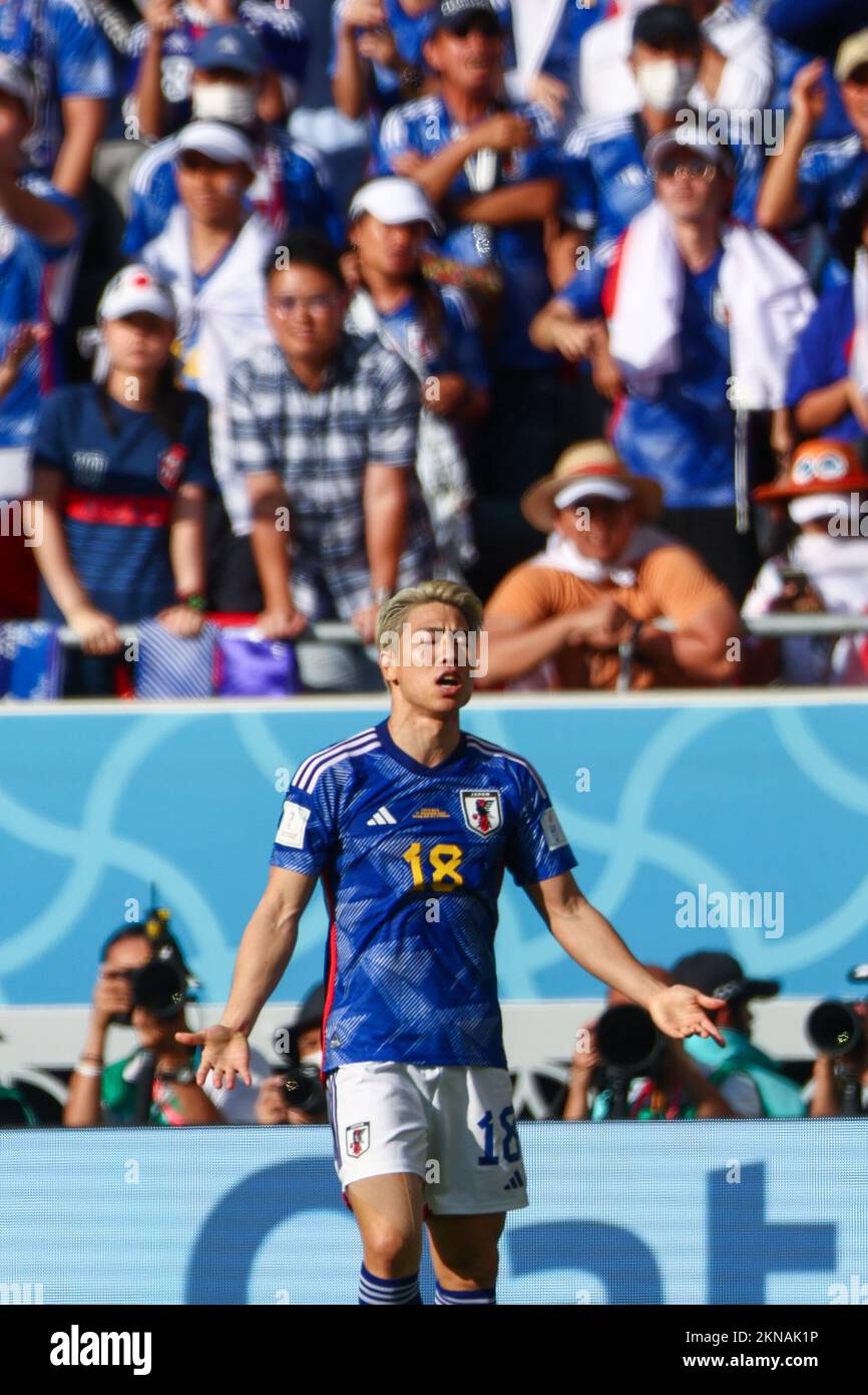 Doha, calcio, Coppa del mondo FIFA 2022, Giappone. 27th Nov 2022. Vs Costa Rica, nella foto: Takuma Asano (JPN), Photo: Andrzej Iwanczuk Credit: Sipa USA/Alamy Live News Foto Stock