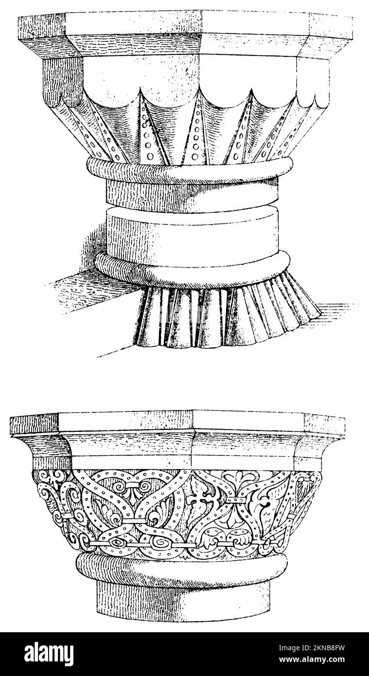 York Minster, Regno Unito, Details from the crypt, , (picture book, ), York Minster, Vereinigtes Königreich, Dettagli aus der Krypta, cathédrale d'York, Royaume-uni, Détail de la crypte Foto Stock