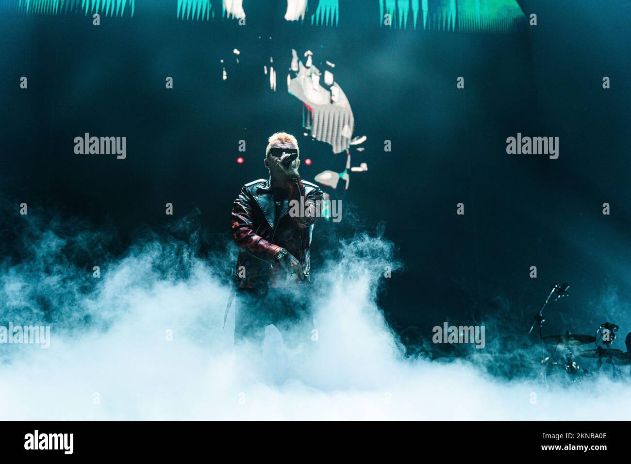 Livorno, Italia. 26th Nov 2022. Salmo durante Salmo - Flop Tour, concerto di musica per cantante italiana a Livorno, Italia, Novembre 26 2022 Credit: Agenzia indipendente per le foto/Alamy Live News Foto Stock