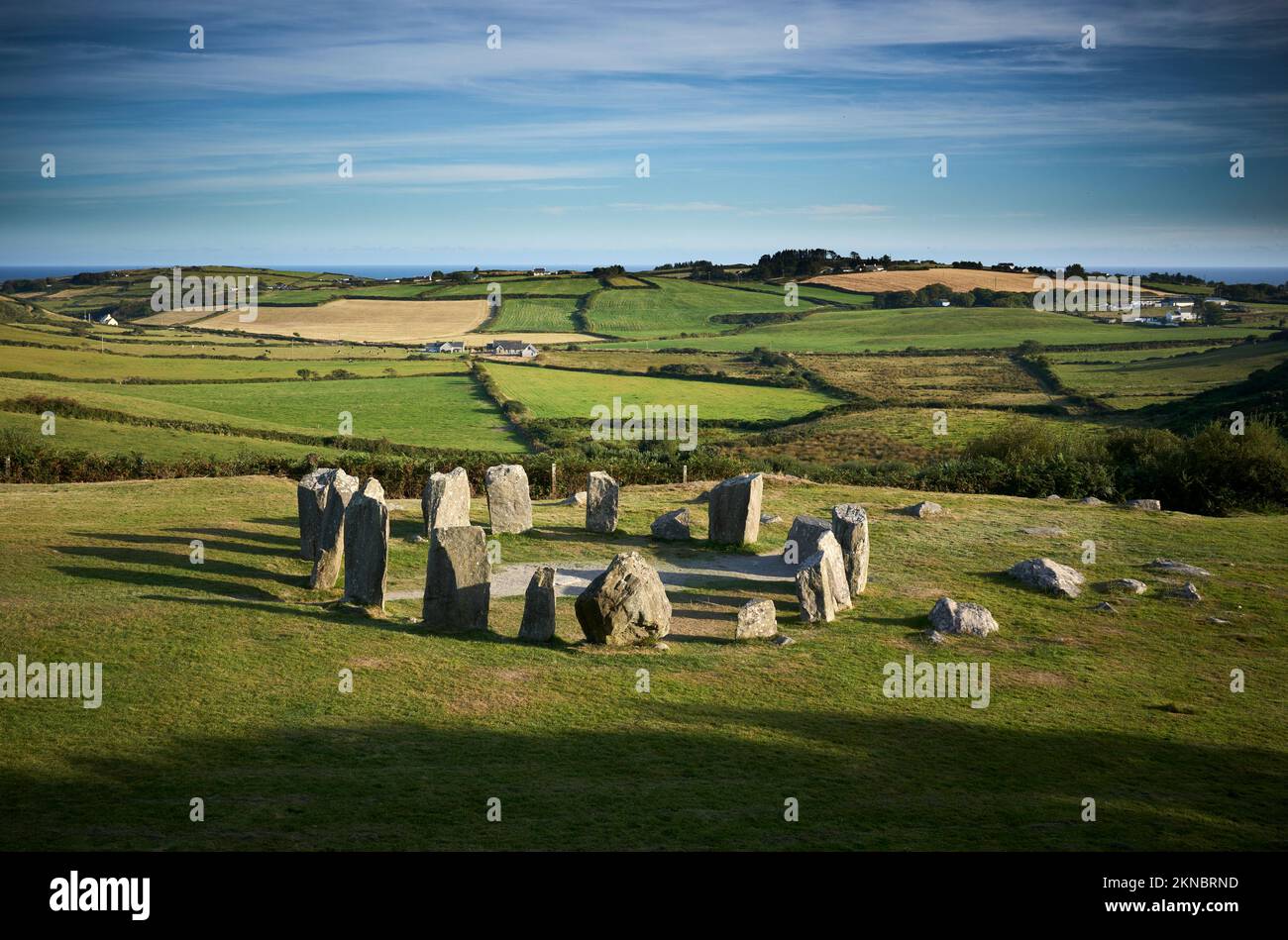 Celtic Drombeg cerchio di pietra nella contea di Cork, Repubblica d'Irlanda Foto Stock