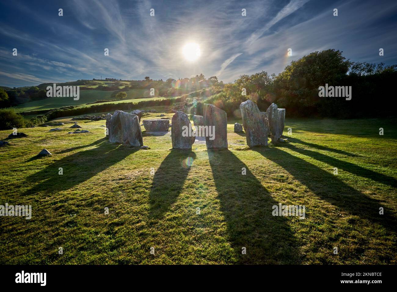 Celtic Drombeg cerchio di pietra nella contea di Cork, Repubblica d'Irlanda Foto Stock