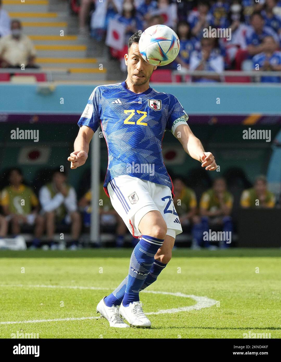 27th novembre 2022, Ahmad bin Ali Stadium, Doha, QAT, Coppa del mondo FIFA 2022, Gruppo e, Giappone vs Costa Rica, nella foto il difensore di JapanÂ, Maya Yoshida Foto Stock