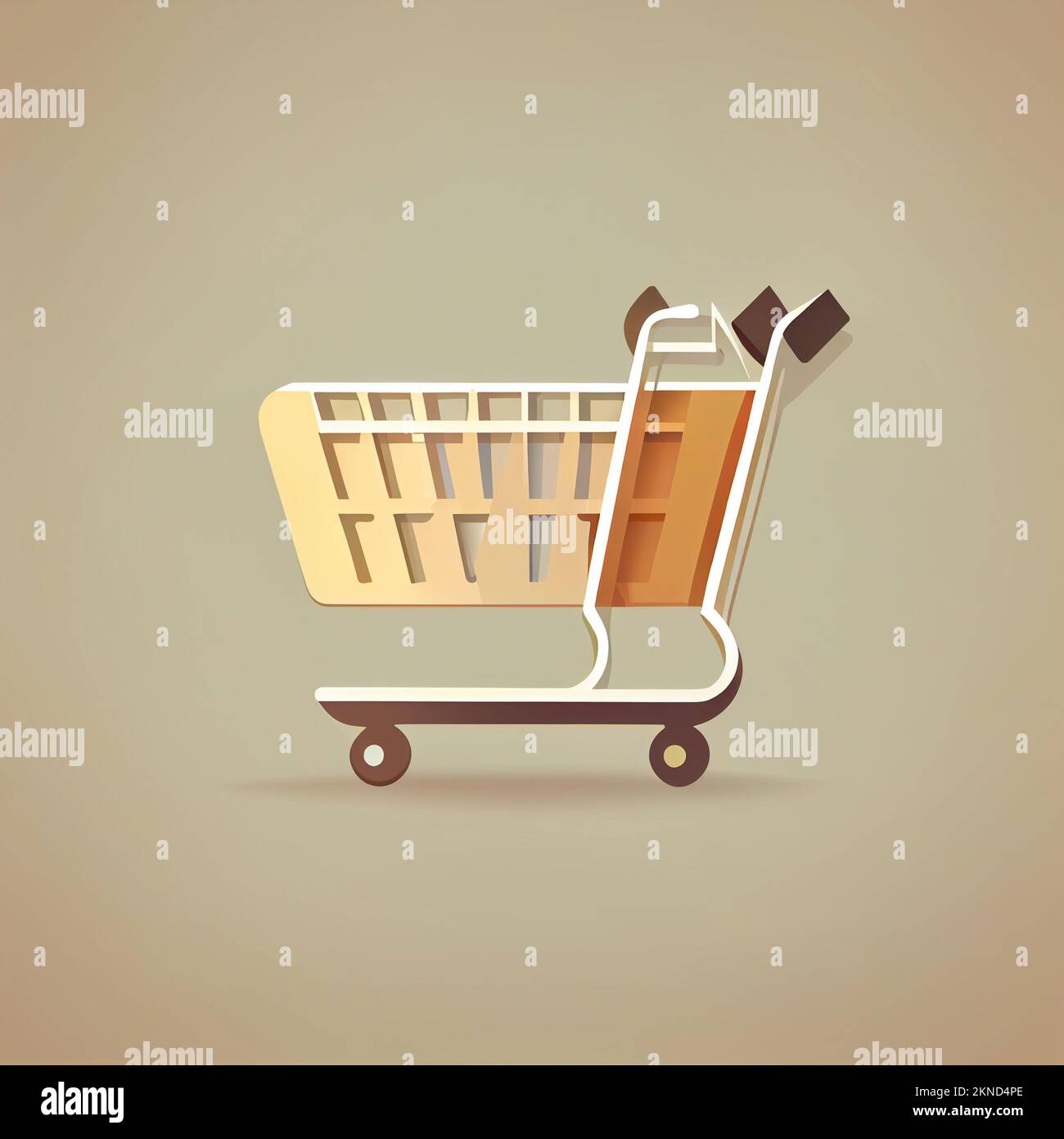 Carta da parati cartoon carrello piatto. Design piatto moderno per lo shopping online disegno di layout del sito web. Sfondi minimalisti Foto Stock