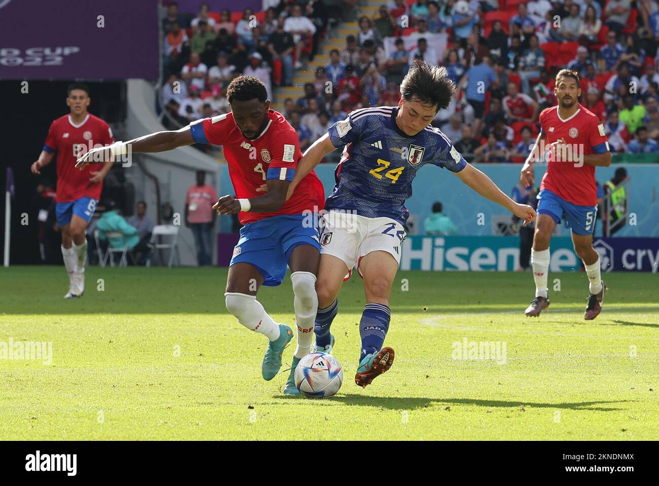 Qatar, Nuova Delhi, Doha. 27th Nov 2022. Coppa del mondo di Calcio 2022: Qatar :.Japan Vs Costa Rica at Ahmadbin Ali Stadium.Japan 0 - 1 Costa Rica (Credit Image: © Seshadri Sukumar/ZUMA Press Wire) Foto Stock