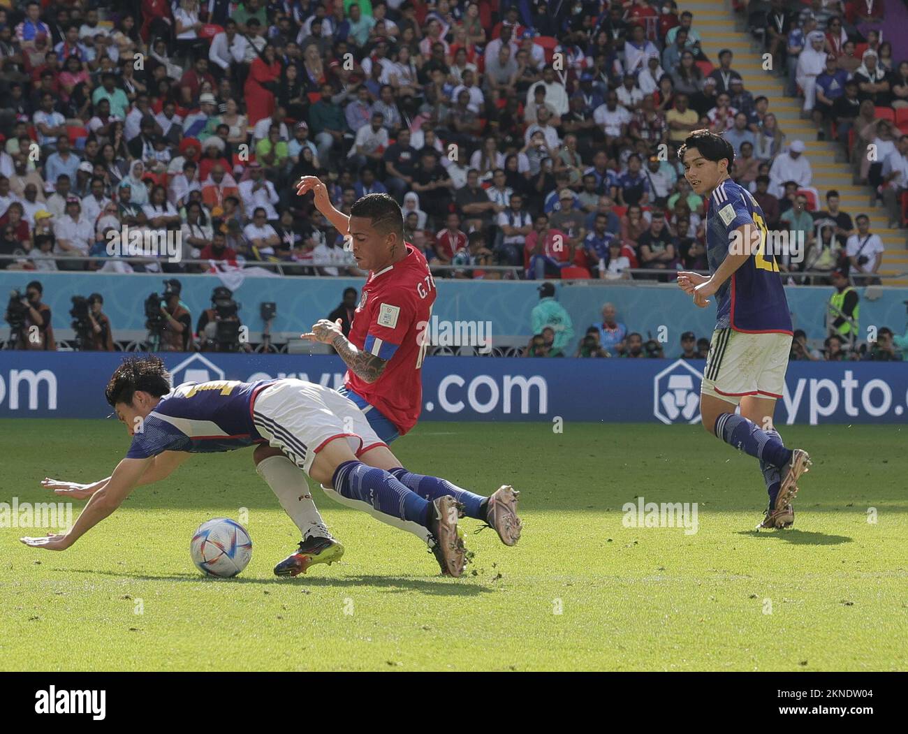 Qatar, Nuova Delhi, Doha. 27th Nov 2022. Coppa del mondo di Calcio 2022: Qatar :.Japan Vs Costa Rica at Ahmadbin Ali Stadium.Japan 0 - 1 Costa Rica (Credit Image: © Seshadri Sukumar/ZUMA Press Wire) Foto Stock