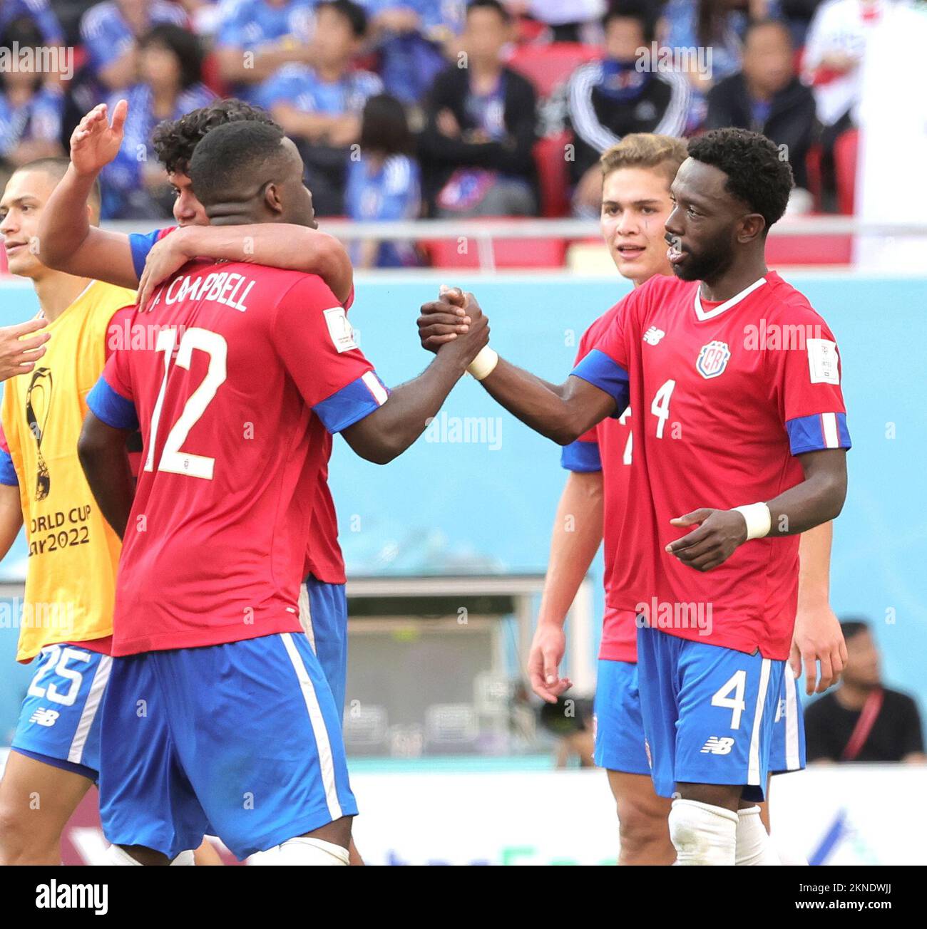 Qatar, Nuova Delhi, Doha. 27th Nov 2022. Coppa del mondo di Calcio 2022: Qatar :.Japan Vs Costa Rica at Ahmadbin Ali Stadium.Japan 0 - 1 Costa Rica (Credit Image: © Seshadri Sukumar/ZUMA Press Wire) Foto Stock