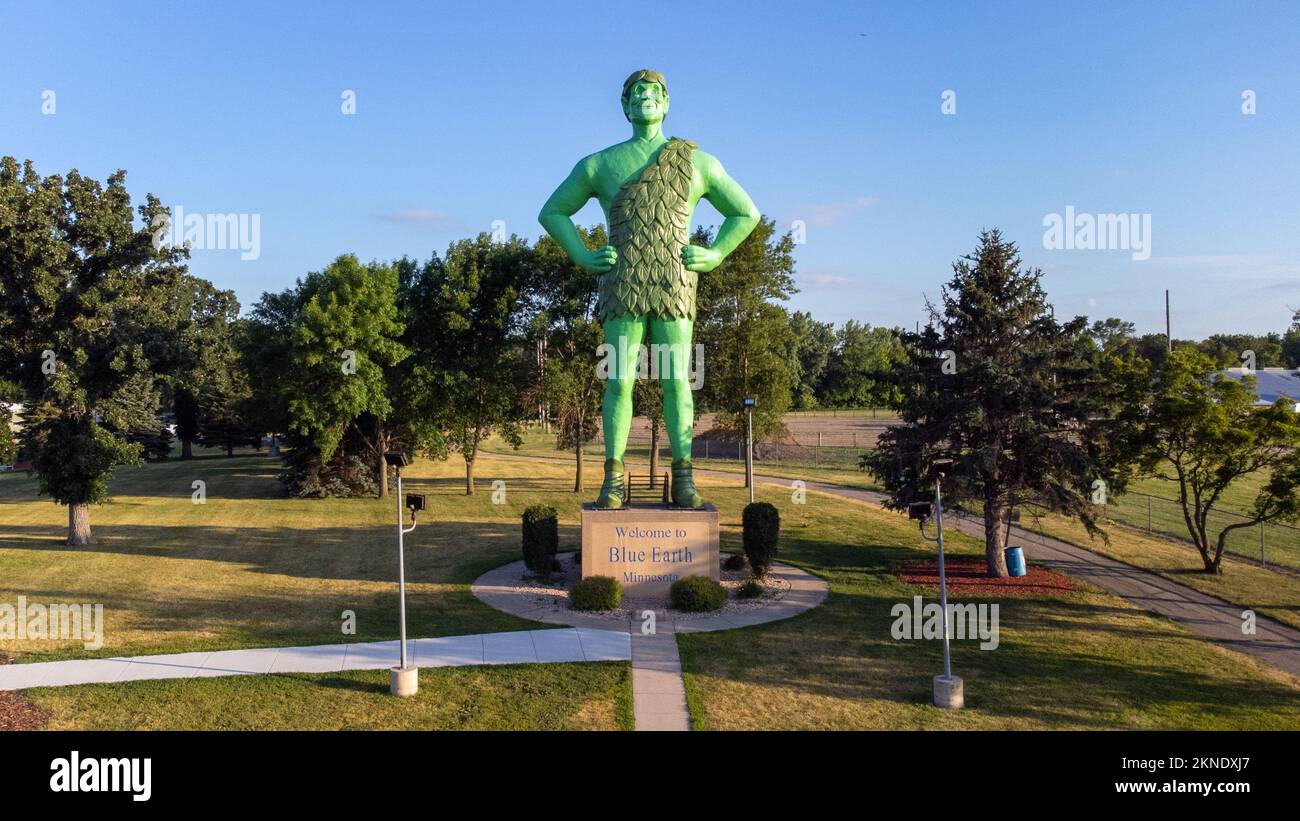 Statua del gigante verde in Blue Earth, Minnesota, USA Foto Stock