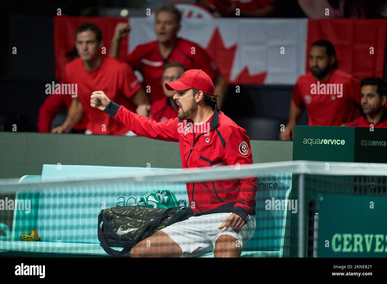 Frank Dancevic, Capitano del Canada visto durante la Coppa Davis da Rakuten finale 8 al Palacio de Deportes Martin Carpena.Final Score; Denis Shapovalov 2:0 Thanasi Kokkinakis. (Foto di Vicente Vidal Fernandez / SOPA Images/Sipa USA) Foto Stock