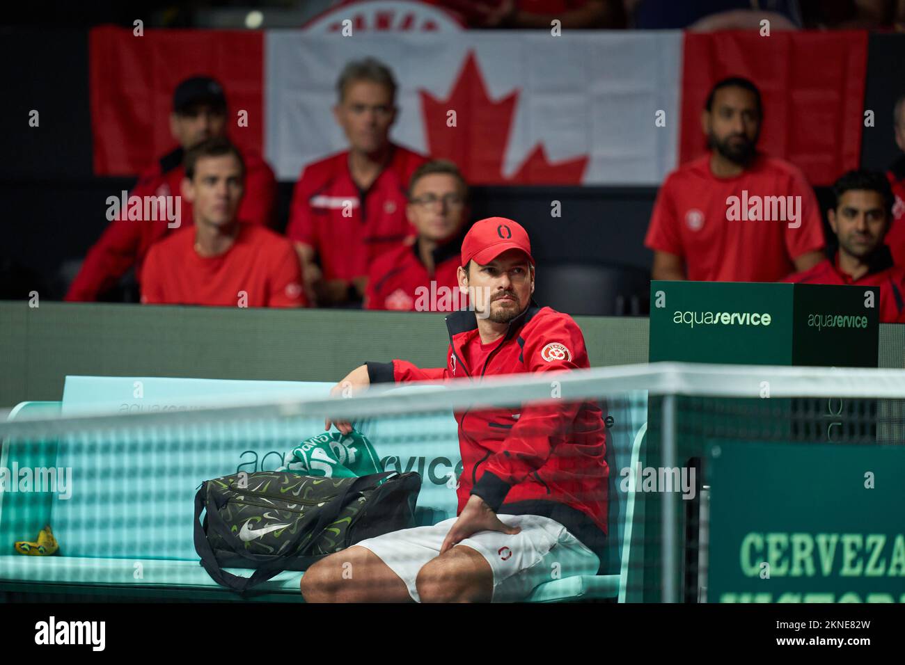 Frank Dancevic, Capitano del Canada visto durante la Coppa Davis da Rakuten finale 8 al Palacio de Deportes Martin Carpena.Final Score; Denis Shapovalov 2:0 Thanasi Kokkinakis. (Foto di Vicente Vidal Fernandez / SOPA Images/Sipa USA) Foto Stock
