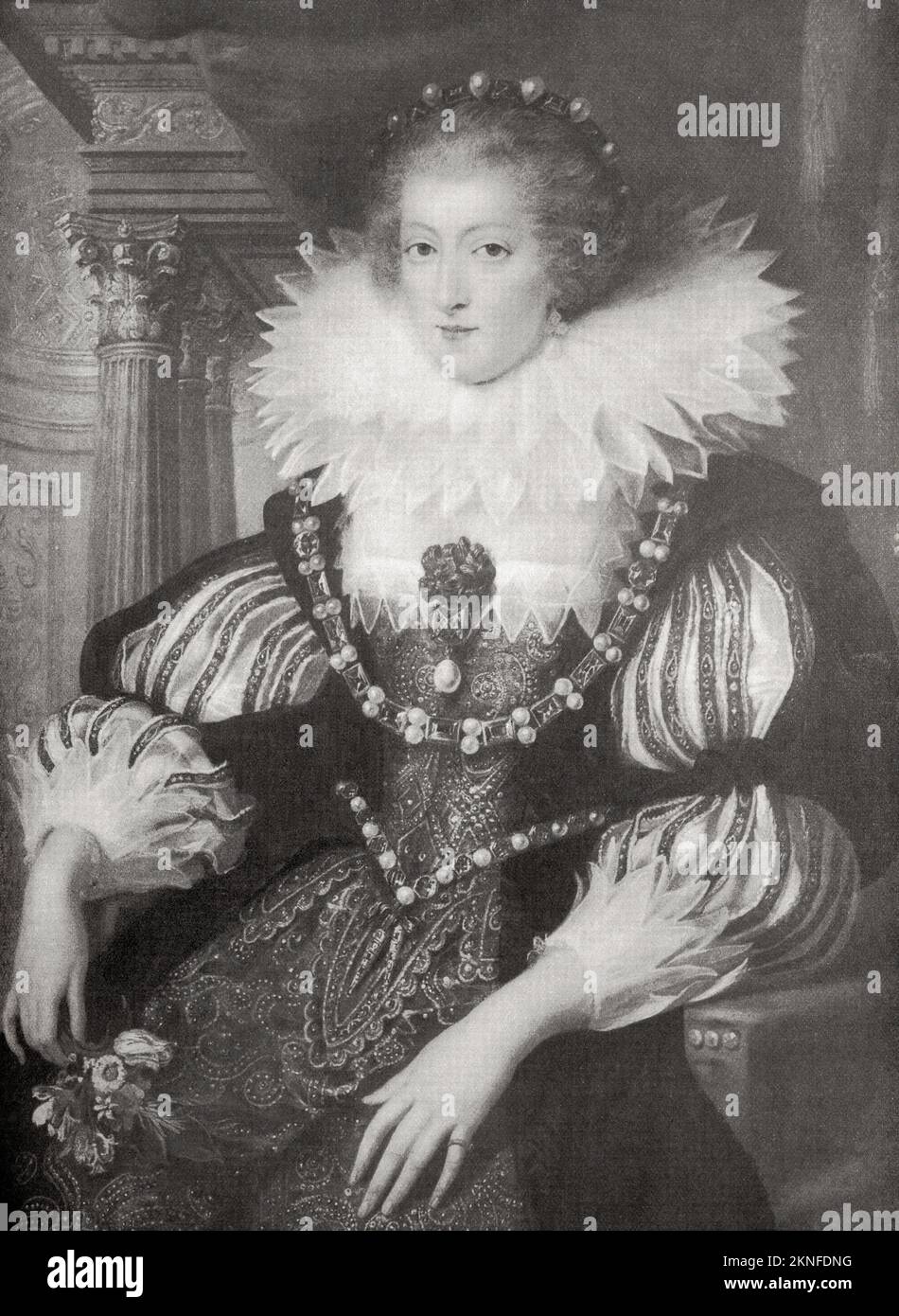Anna d'Austria, 1601 – 1666. Regina consorte di Francia e Navarra, reggente per suo figlio, Luigi XIV di Francia, e un Infanta spagnolo e portoghese per nascita. Foto Stock