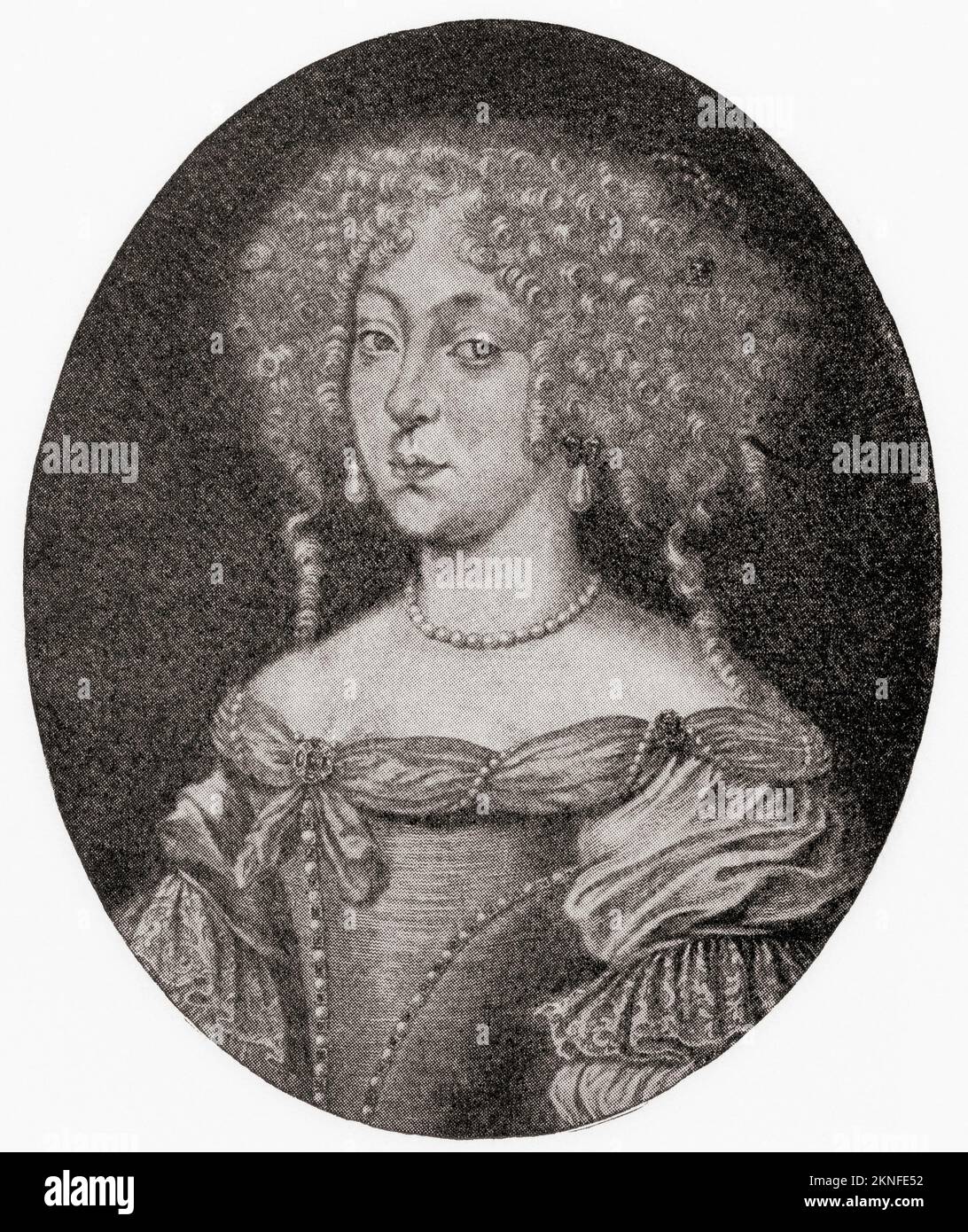 Landgravine Magdalena Sibylla di Hesse-Darmstadt, 1652 – 1712. Reggente del Ducato di Württemberg dal 1677 al 1693, e compositore tedesco di inni barocchi. From Modes and Manners, pubblicato nel 1935. Foto Stock