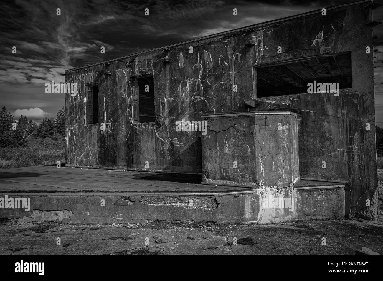 Radar Building a Fort McNab National Historic Site McNabs Island, Nuova Scozia, Canada Foto Stock