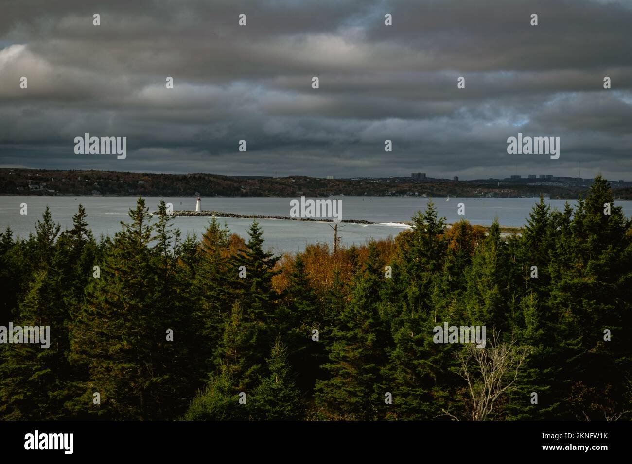 vista panoramica dell'isola di mcnabs e del porto di halifax Foto Stock