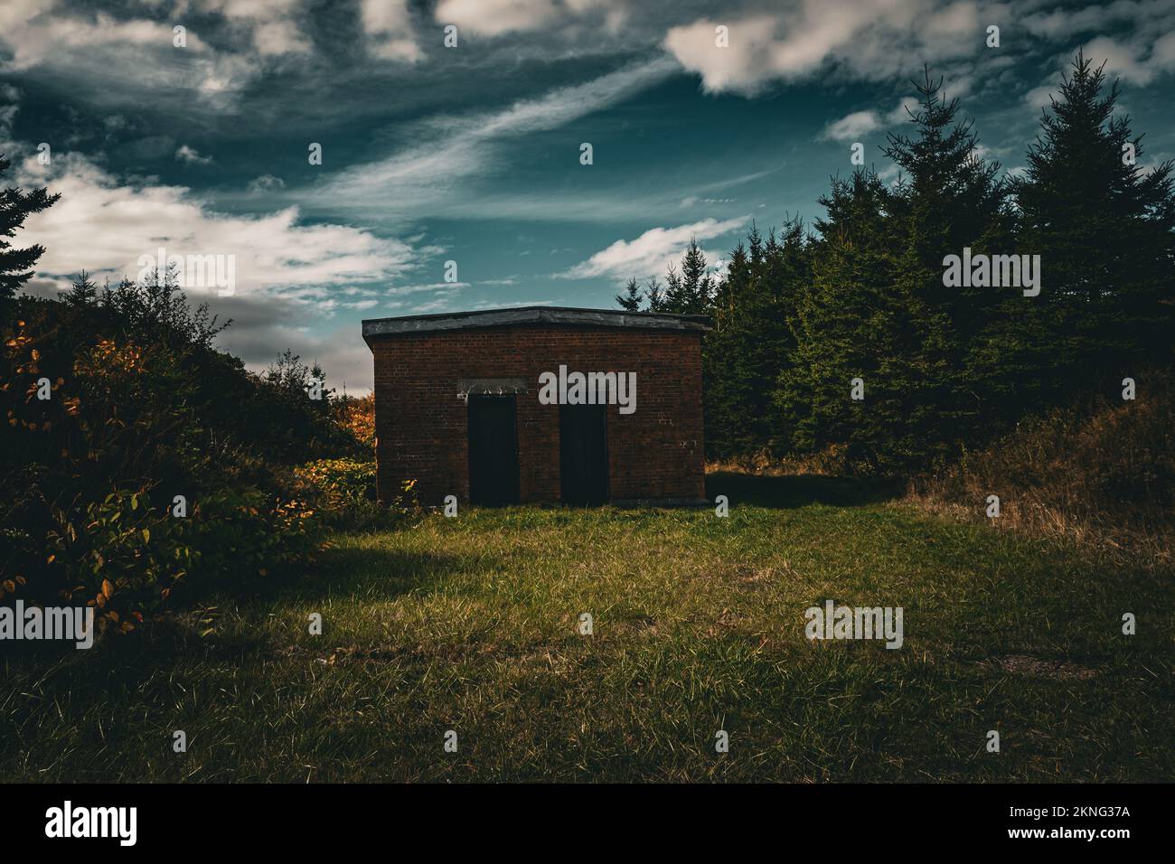 Negozi di olio e Artificers Shop a Fort McNab, sito storico nazionale di McNabs Island, Nova Scotia, Canada Foto Stock