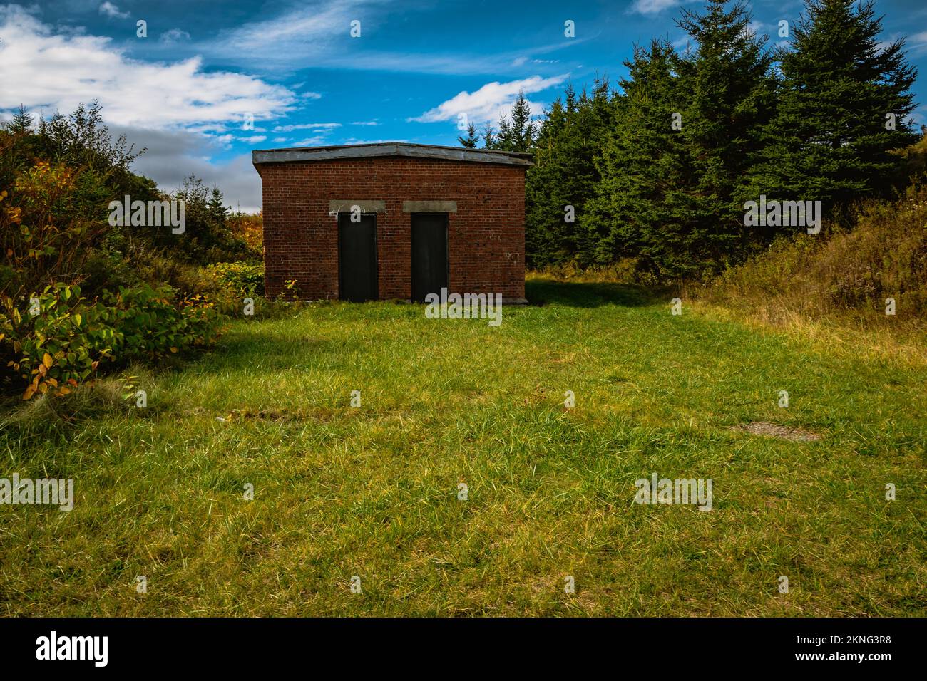 Negozi di olio e Artificers Shop a Fort McNab, sito storico nazionale di McNabs Island, Nova Scotia, Canada Foto Stock