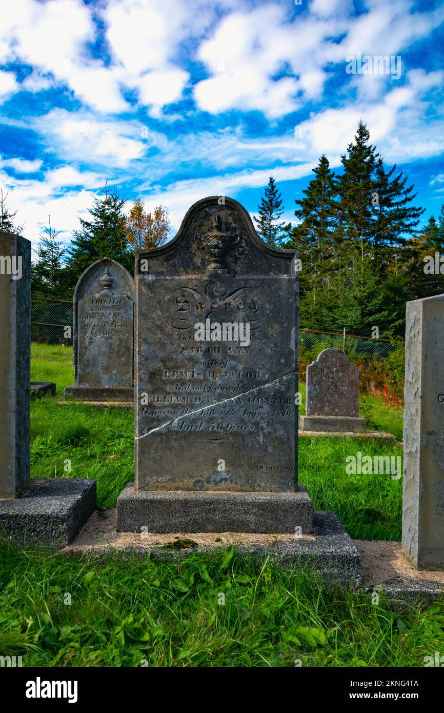 Cimitero della famiglia McNabs sull'isola McNabs, accanto a Fort McNab Foto Stock