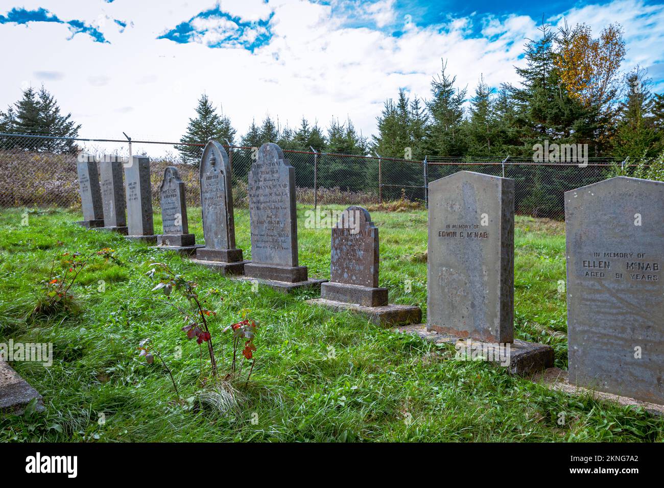 Cimitero della famiglia McNabs sull'isola McNabs, accanto a Fort McNab Foto Stock