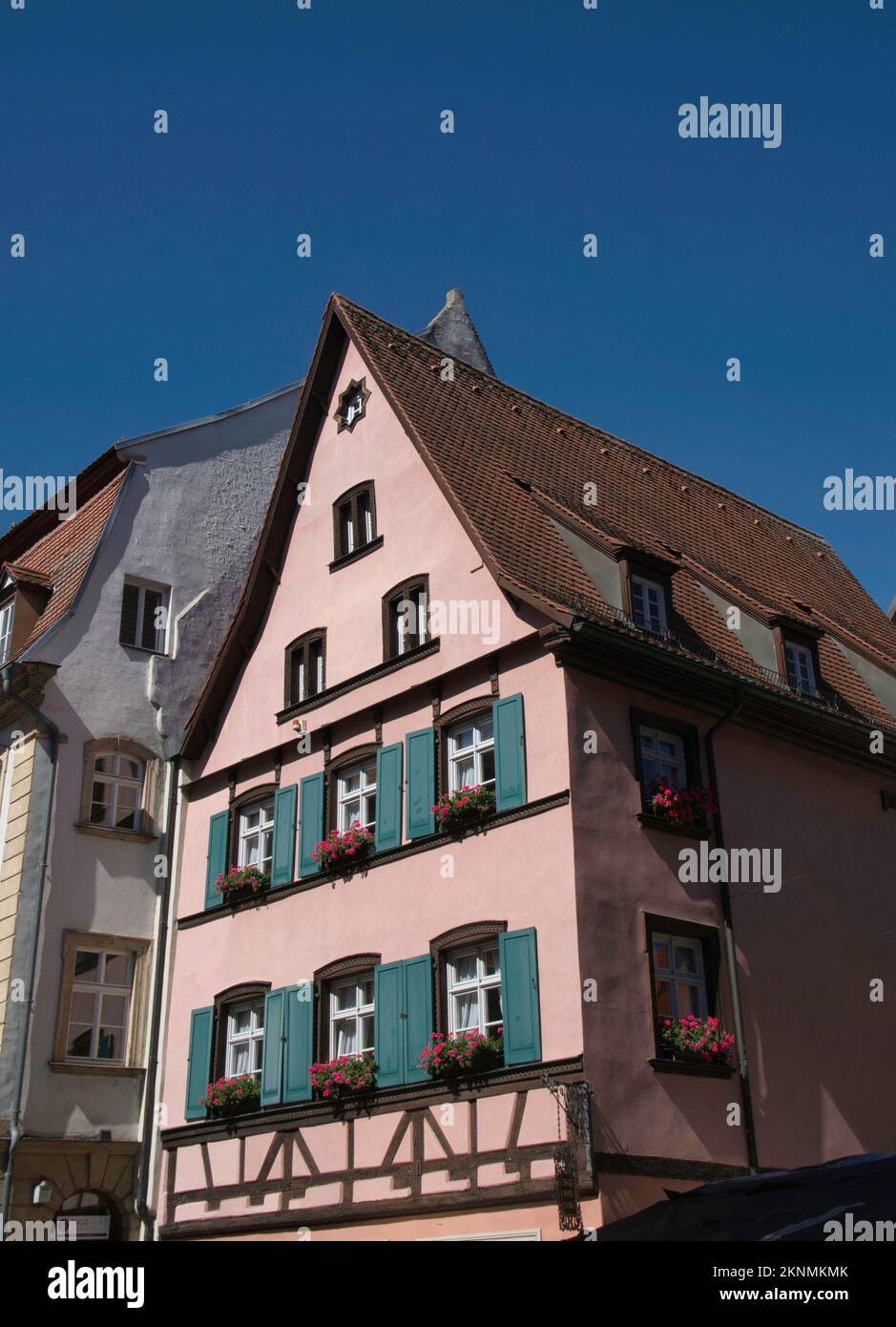 Una casa in stile tradizionale a Bamberga, alta Franconia, Baviera, Germania Foto Stock