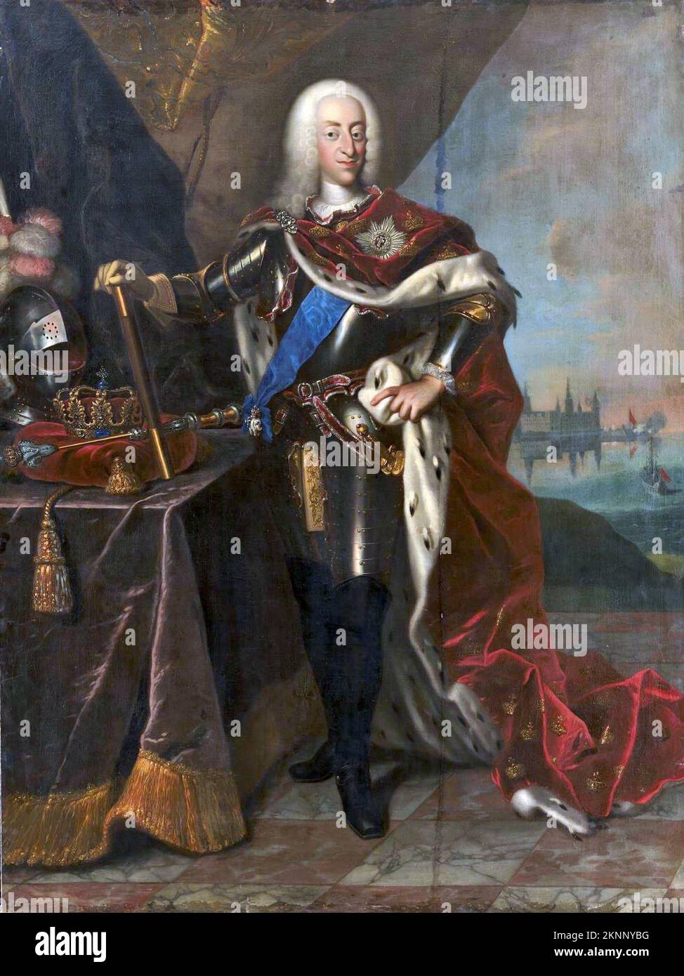 Ritratto di Cristiano VI di Danimarca (1699-1746) Cristiano VI, Re di Danimarca e Norvegia dal 1730 al 1746. Dipinto di Johann Salomon Wahl Foto Stock