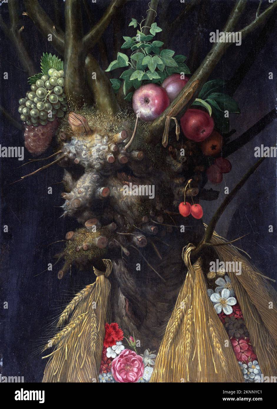 Quattro stagioni in una testa, 1590, Pittura di Giuseppe Arcimboldo Foto Stock