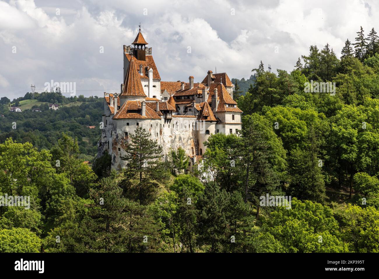 Castello di Bran, conosciuto come Castello di Dracula, nel villaggio di Bran, in Transilvania, Romania Foto Stock
