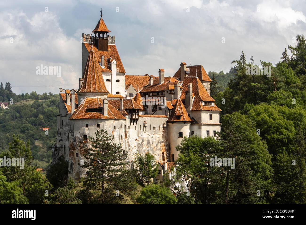 Castello di Bran, conosciuto come Castello di Dracula, nel villaggio di Bran, in Transilvania, Romania Foto Stock