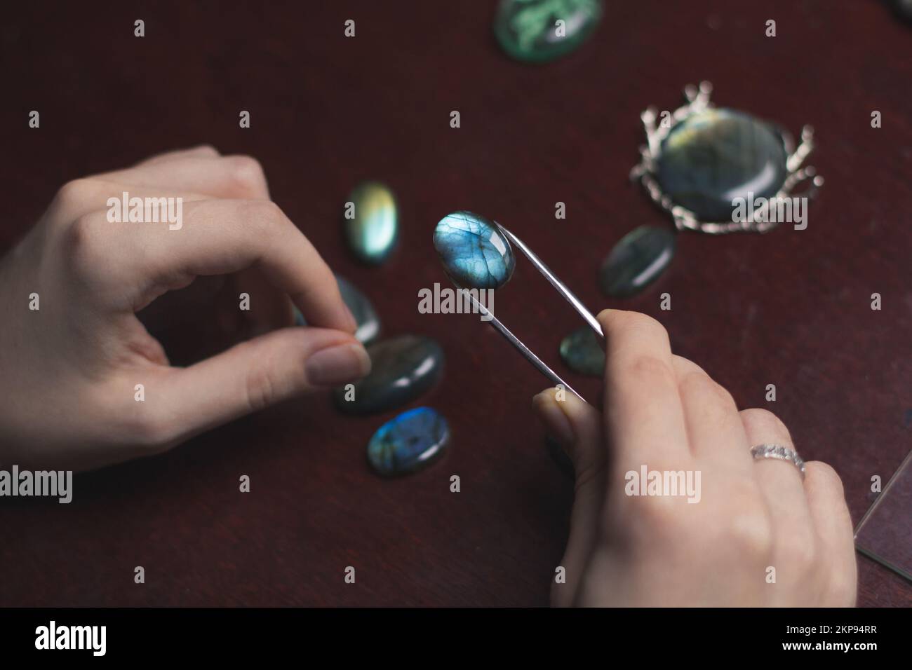 Primo piano labradorite Concept photo Foto Stock