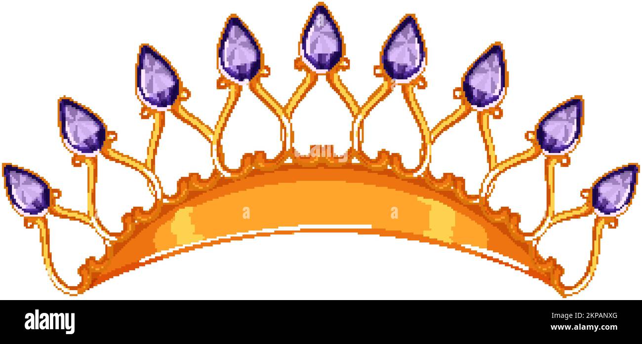 disegno vettoriale della corona del diamante tiara Illustrazione Vettoriale