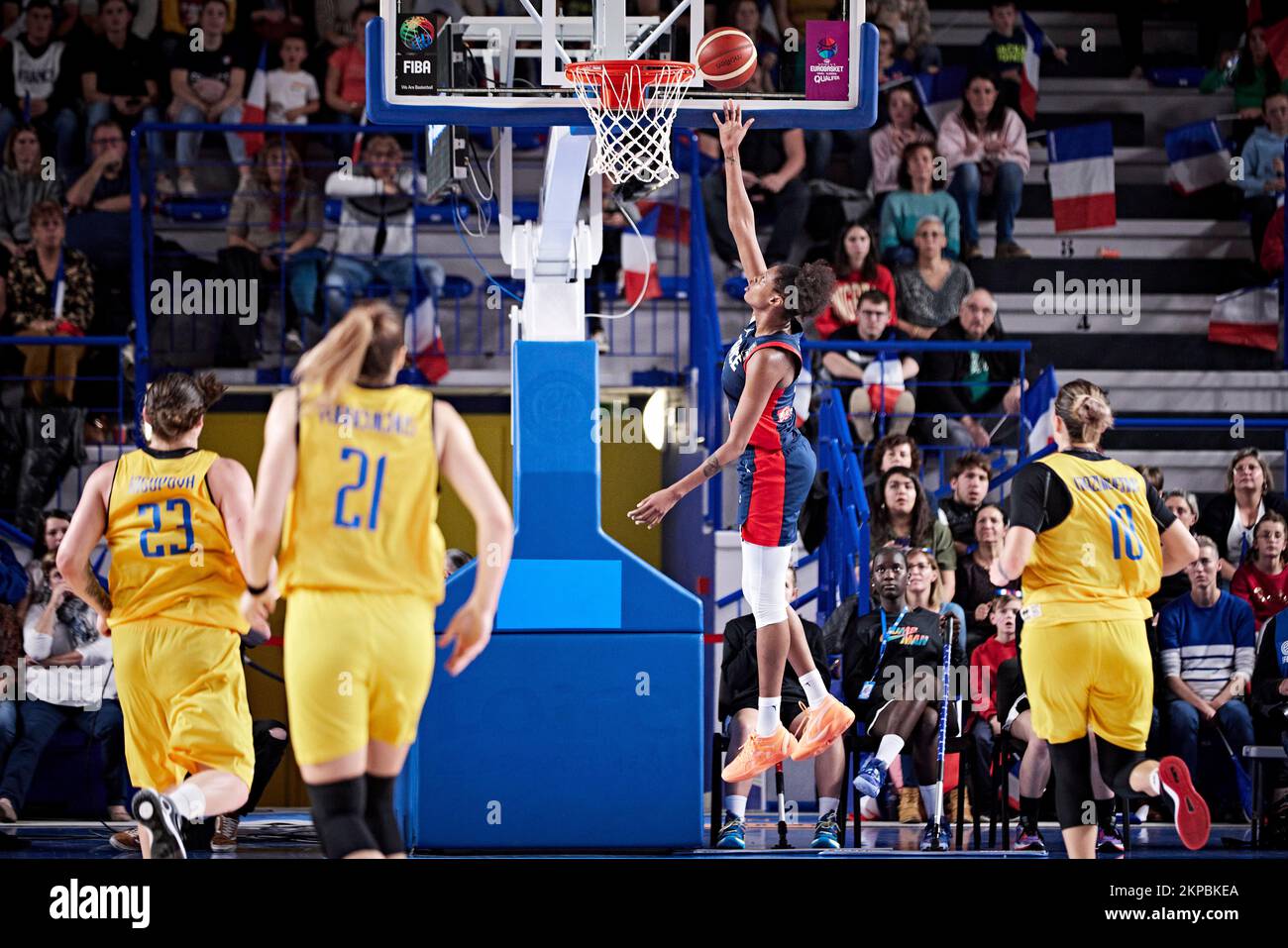 Valeriane VUKOSAVLJEVIC (11) di Francia durante la FIBA Women's EuroBasket 2023, Qualificatori Gruppo B, Basket match tra Francia e Ucraina il 27 novembre 2022 a Halle Andre Vacheresse a Roanne, Francia - Foto Ann-Dee Lamour / CDP MEDIA / DPPI Foto Stock